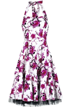 H&R London Vestidos de longitud media Rockabilly de - Vestido Floral Rosas - XS 3XL - para Mujer
