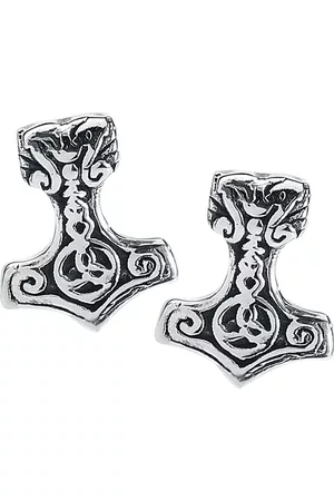 etNox hard and heavy Set de Pendientes de - Thors Hammer - para Mujer