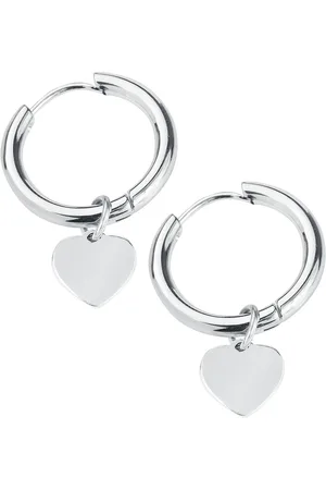 etNox Pendiente de - Creole Heart Hoop - para Mujer
