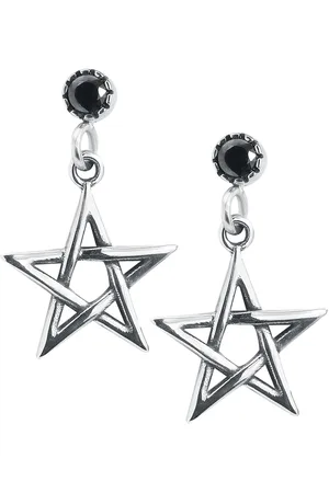 etNox Set de Pendientes Gótico de - Pentagram - para Mujer
