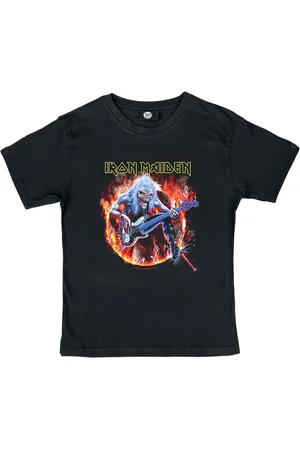Iron Maiden Camiseta de - Metal-Kids - Fear Live Flame - 92 164 - para niñas & niños