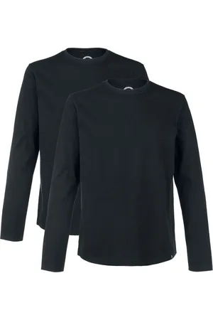 EMP Camiseta Manga Larga de - Pack doble tops negros manga larga con cuello redondo - S 5XL - para Hombre