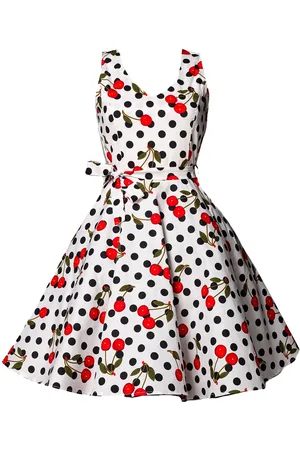 Belsira Vestidos de longitud media Rockabilly de - Swing-Kirschenkleid - S 4XL - para Mujer