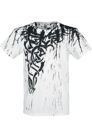 Outer Vision Camiseta de - Wings Tattoo Splashed Strips - S 4XL - para Hombre