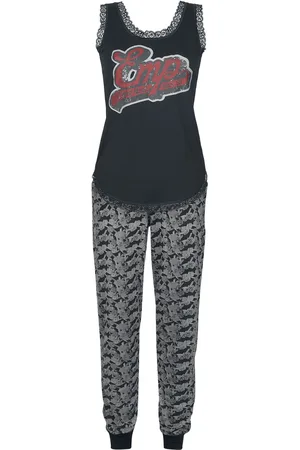 EMP Pijama de - Pijama con estampado EMP retro - M L - para Mujer