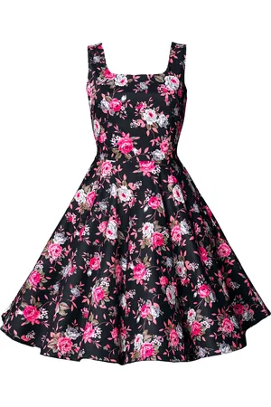 Belsira Vestidos de longitud media Rockabilly de - Swing-Blumenkleid - S 4XL - para Mujer