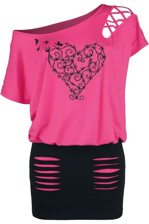 Full Volume Vestido Corto de - Brillante vestido con estampado y cortes - S XXL - para Mujer