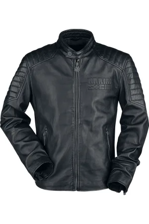 Rammstein Chaqueta de Cuero de - Logo - S 5XL - para Hombre