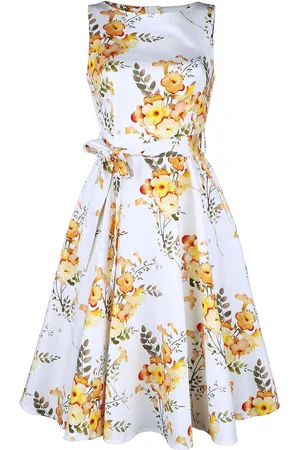 H&R London Vestidos de longitud media Rockabilly de - Brooke Floral Swing - XS M - para Mujer