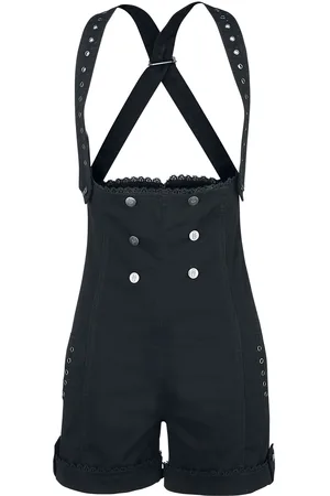 Gothicana Pantalones cortos Gótico de - Gothic Dungarees - S XXL - para Mujer