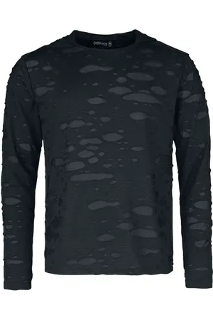 Gothicana Camiseta Manga Larga Gótico de - Top manga larga con malla doble capa - M 5XL - para Hombre