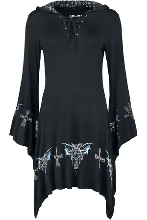 Gothicana Vestido Corto Gótico de - Gothicana X Anne Stokes Short dragon - S M - para Mujer