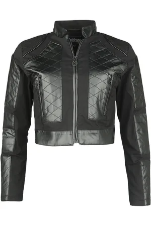 Gothicana Chaqueta entre-tiempo Gótico de - Cazadora corta con detalles de piel artificial - S XXL - para Mujer