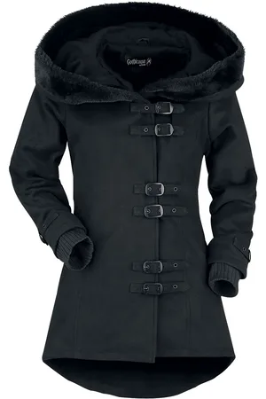 Gothicana Chaqueta de Invierno Gótico de - Across The Night - S XXL - para Mujer