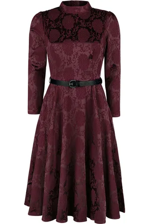 H&R London Vestidos de longitud media de - Chevron Red Swing - XS L - para Mujer