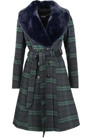 Voodoo Vixen Abrigos Rockabilly de - Abrigo tartan doble solapa - XS L - para Mujer