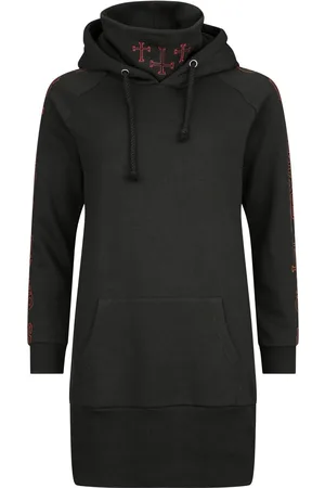 EMP Vestido Corto de - Vestido capucha con calaveras - S - para Mujer