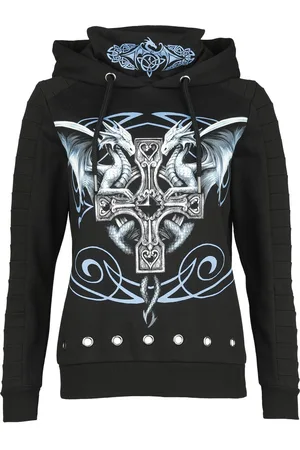 Gothicana Sudadera con capucha Gótico de - Gothicana X Anne Stokes capucha - S - para Mujer