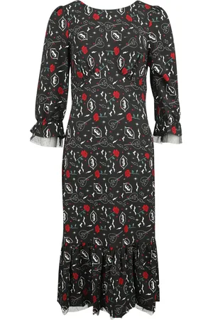 Hell Bunny Vestido largo Rockabilly de - Lilth maxi - XS L - para Mujer
