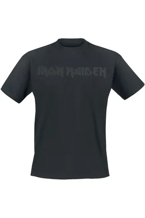 Iron Maiden Camiseta de - Black On Black Logo - S 4XL - para Hombre