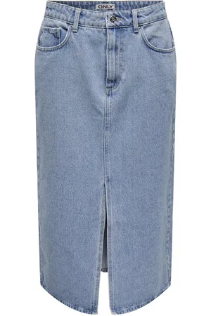 ONLY Falda hasta la rodilla de - Onlbianca Midi Skirt DNM REA NOOS - XS M - para Mujer