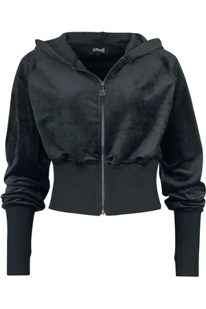 Gothicana Capucha con cremallera Gótico de - Weiche Nicki Kapuzenjacke - S 5XL - para Mujer