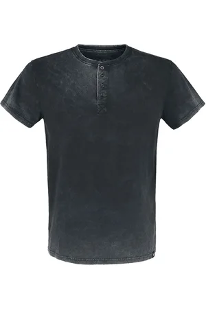 EMP Camiseta de - Camiseta con lavado y fila de botones - S 5XL - para Hombre