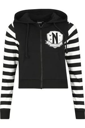 Wednesday Capucha con cremallera Gótico de - Stripes - L XXL - para Mujer