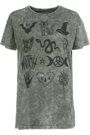 Gothicana Camiseta Gótico de - Camiseta con estampado delantero - M L - para Mujer