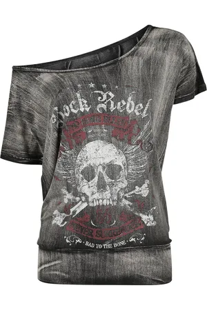 Rock Rebel Camiseta de - Camiseta con cuello redondo y estampado - S 5XL - para Mujer