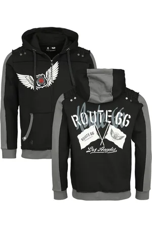 Rock Rebel Capucha con cremallera de - Rock Rebel X Route 66 - Hoody Jacket - S XXL - para Hombre