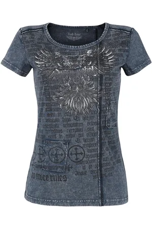 Rock Rebel Camiseta de - Camiseta lavada con estampado - S 3XL - para Mujer