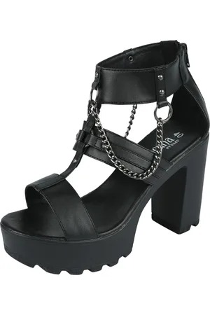 Gothicana Tacón alto Gótico de - High Heels With Chains And Rivets - EU37 EU41 - para Mujer