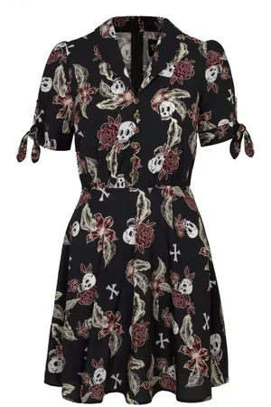 Hell Bunny Vestido Corto Rockabilly de - Alani Mini Dress - XS XL - para Mujer