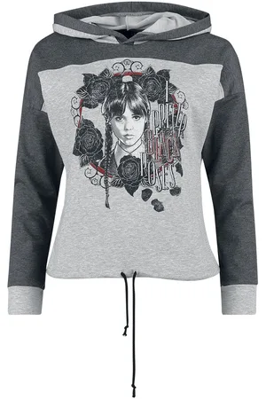 Wednesday Sudadera con capucha Gótico de - Black Roses - M XXL - para Mujer