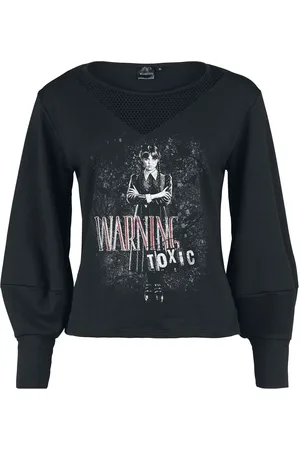 Wednesday Sudadera Gótico de - Warning - Toxic - S XXL - para Mujer