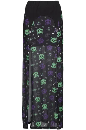 Banned Alternative Falda larga Gótico de - Moody Melody Slit Skirt - XS S - para Mujer