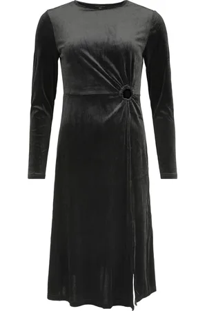 QED London Vestidos de longitud media Rockabilly de - Velvet keyhole - XS S - para Mujer