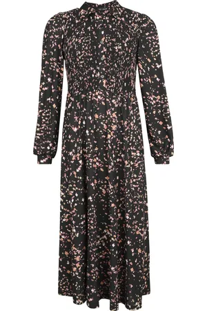 QED London Vestidos de longitud media Rockabilly de - Shirred bust ditsy floral shirt midi - M - para Mujer