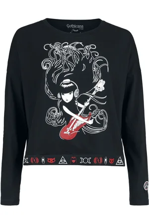 Gothicana Camiseta Manga Larga Gótico de - Gothicana X Emily The Strange - S XXL - para Mujer