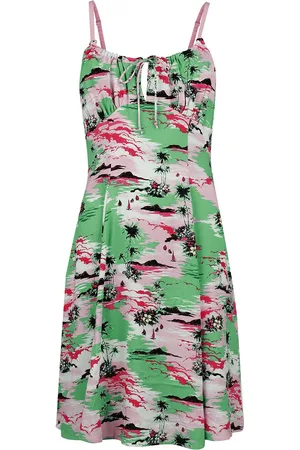 Hell Bunny Vestidos de longitud media Rockabilly de - Kai Knee Dress - XS 4XL - para Mujer