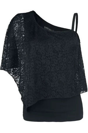 Gothicana Camiseta Gótico de - Soft Shoulder - M - para Mujer