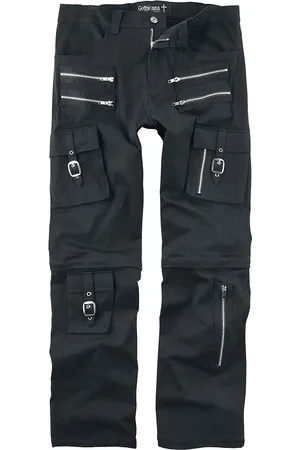 Gothicana Pantalones de tela Gótico de - 2en1; Pantalones/Pantalones cortos - W30L34 W34L34 - para Hombre