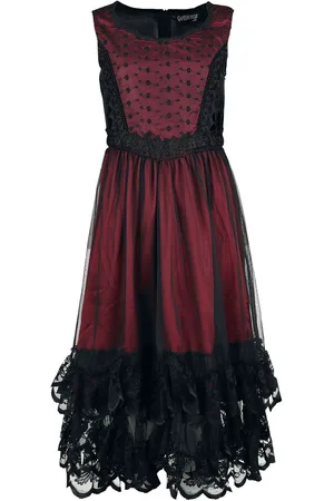 Gothicana Vestidos de longitud media Gótico de - Sleeveless Lace - S XL - para Mujer