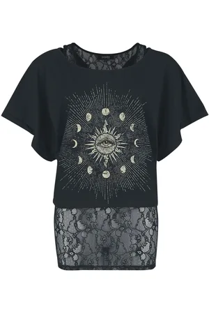 Gothicana Camiseta de - Double Pack with Sun and Moon - S XXL - para Mujer
