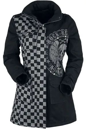 Rock Rebel Chaqueta de Invierno de - Chaqueta con remaches y estampado - S XL - para Mujer