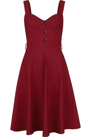 Voodoo Vixen Vestidos de longitud media Rockabilly de - Heart Nuckle Flare Dress - XS 4XL - para Mujer