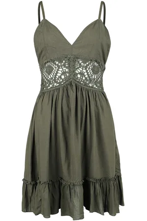 Gothicana Vestido Corto Gótico de - Mini vestido con encaje - L - para Mujer