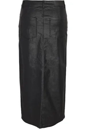 Noisy May Falda hasta la rodilla de - NMKath NW Slit Long Skirt Coated BL NOOS - XS L - para Mujer