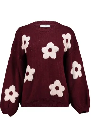 Hailys Jersey de punto de - LS A SK Fl44ower - S-M - para Mujer